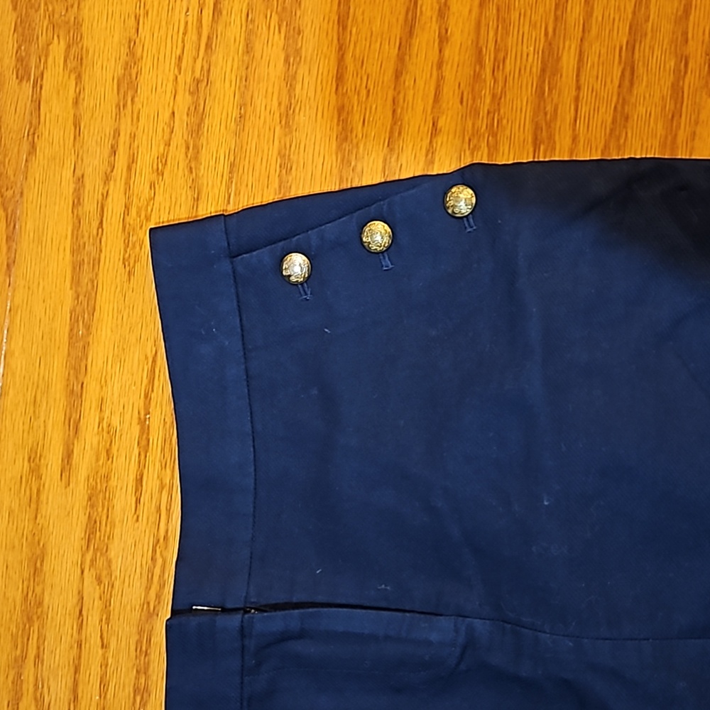 J. Crew Navy Skirt with Gold Buttons - Picture 2 of 7